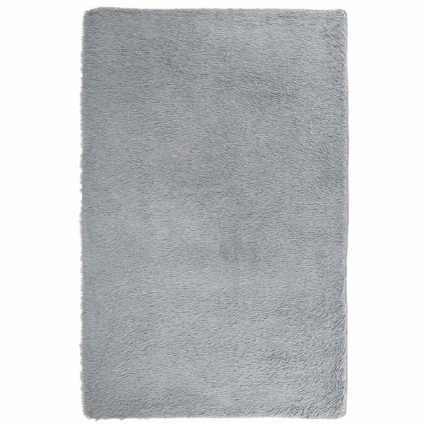 Ryamatta med lång lugg NAVARRA ljusgrå 130x200 cm polyester