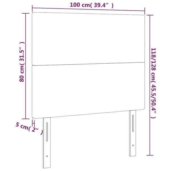 Sänggavel mörkblå 100x5x118/128 cm sammet