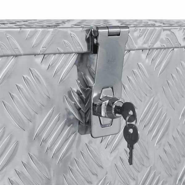 Förvaringslåda aluminium 80x30x35 cm silver