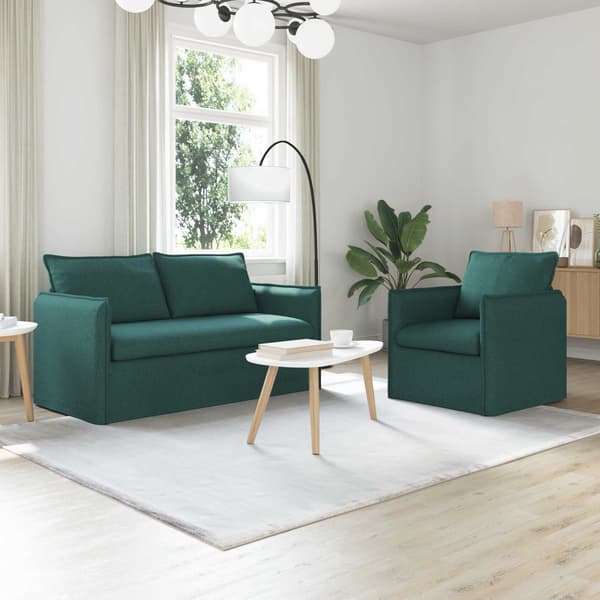 Soffset 2 pcs Mörkgrön 156 x 82 x 85 cm Tyg