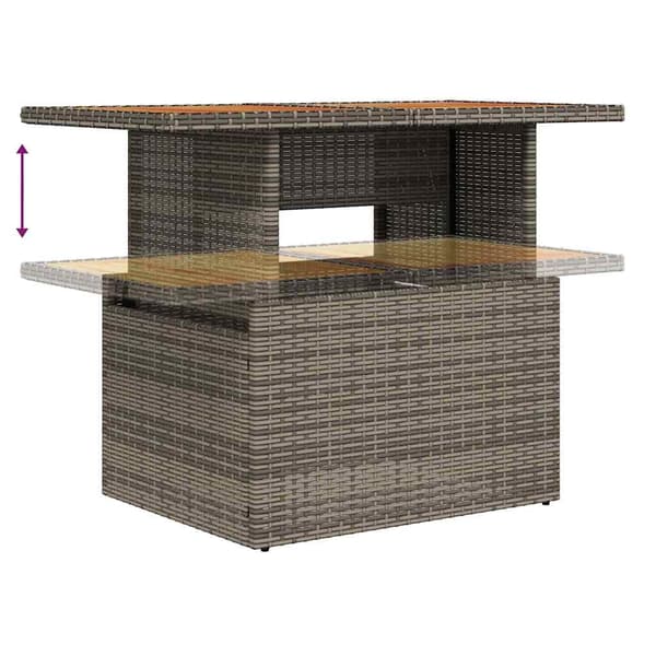 Trädgårdsoffset med lagring 6 pcs Grå Poly rattan