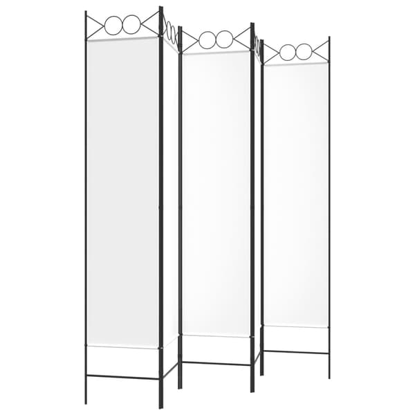 Rumsavdelare 5 paneler vit 200x200 cm tyg
