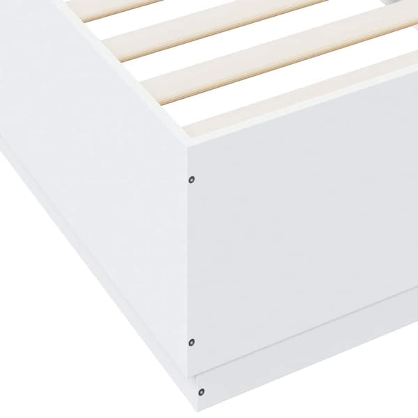 Sängram vit 100x200 cm konstruerad trä