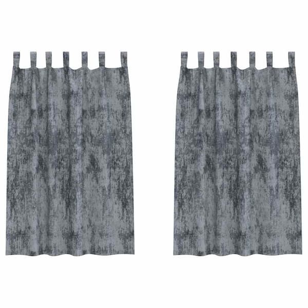 Sammetsgardiner 2 pcs Silvergrå 175 x 140 cm Sammet