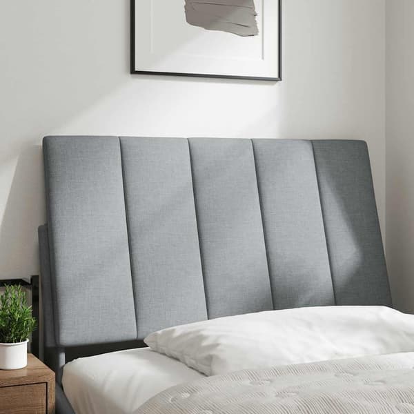 Headboard Cushion "Hanko" Light Grey 80 cm Fabric