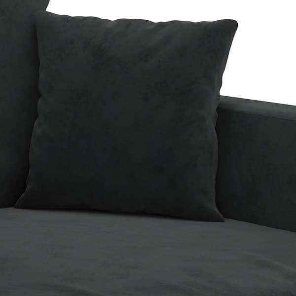 3-sitssoffa svart 180 cm sammet