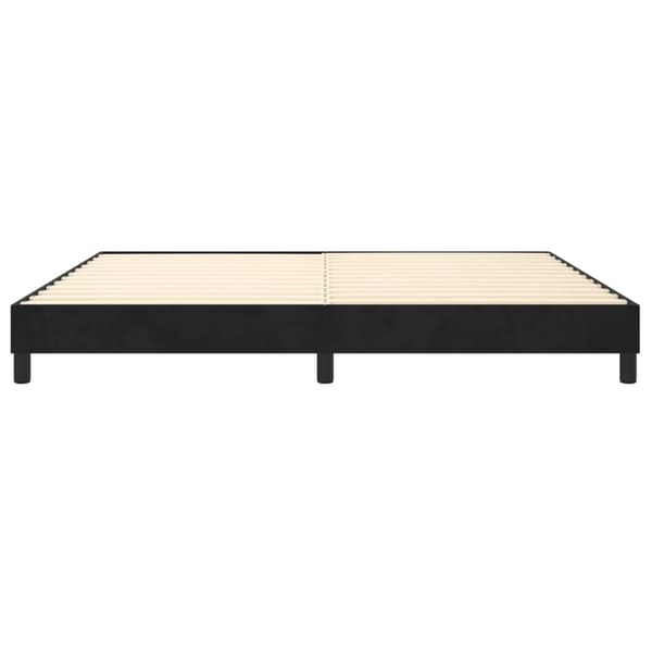 Boxspring-sängram svart 200x200 cm sammet