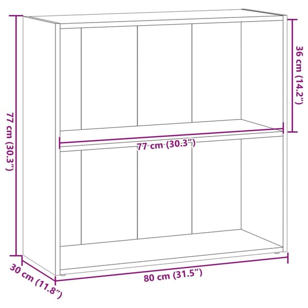 Bokhylla ek 80x30x77 cm konstruerat trä