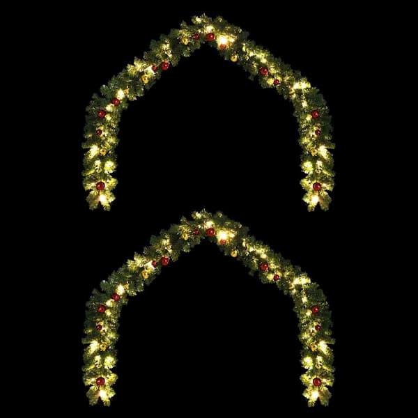 Julgirlander med 600 LED-lampor 2 pcs Grön PVC