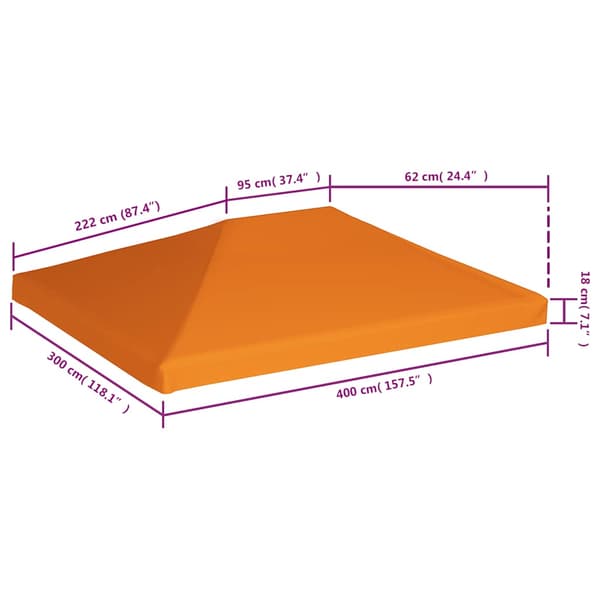 Paviljongtak 310 g/m² 4x3 m orange
