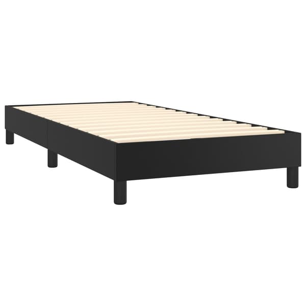 Boxspring-sängram svart 90x200 cm konstläder
