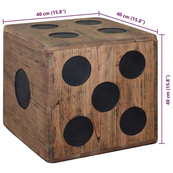 Förvaringsbox mindi-trä 40x40x40 cm tärningsdesign