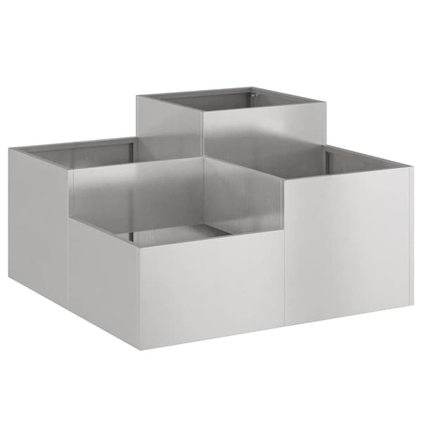 Trädgårdsplanterare Silver 100 x 100 x 48 cm Rostfritt stål