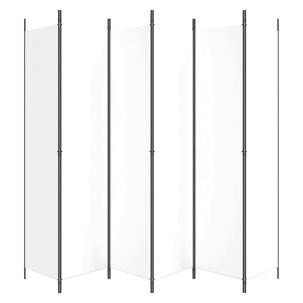 Rumsavdelare 6 paneler vit 300x220 cm tyg