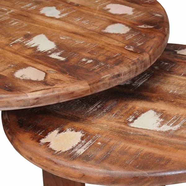 Nesting Kaffe Bord 3 pcs Flerfärgsdesign Massivt återvunnet trä
