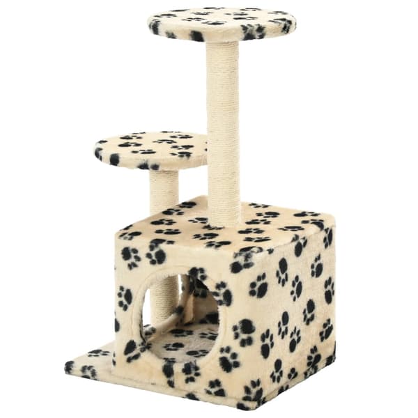 Klösträd med sisalpelare 60 cm tassavtryck beige