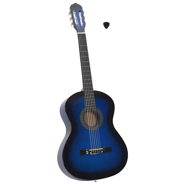 Klassisk gitarr för nybörjare blå 4/4 39" amerikansk lind