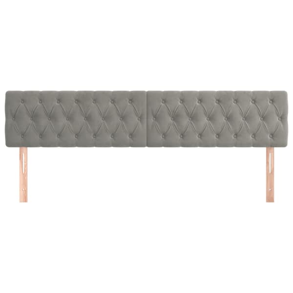 Sänggavlar ljusgrå 200x7x78/88 cm sammet