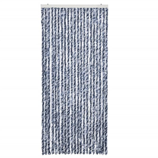 Insektsdraperi blå och vit 90x200 cm chenille