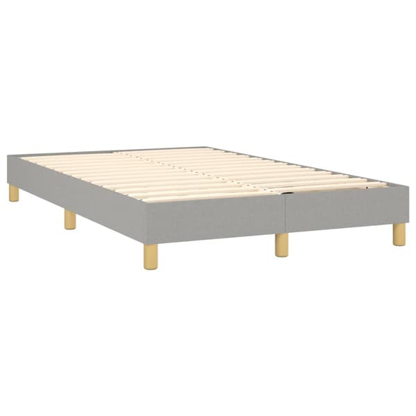 Ramsäng med madrass & LED ljusgrå 120x200 cm tyg