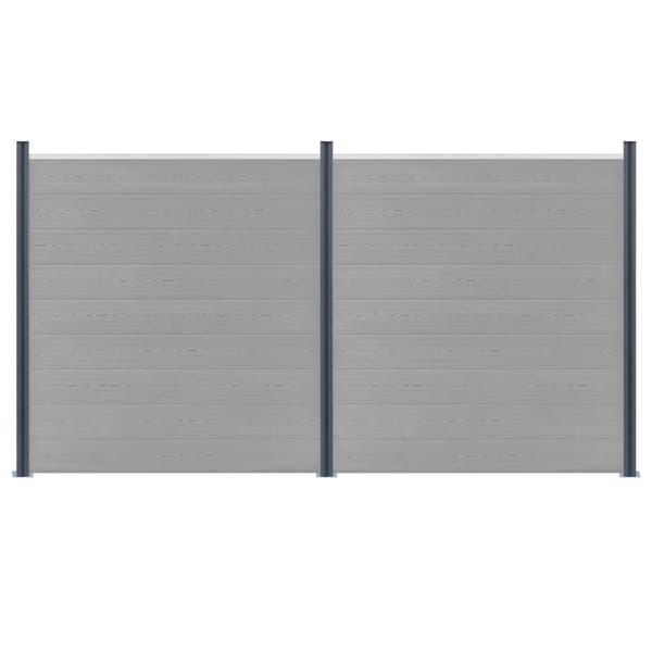 Staketstolpar 3 st mörkgrå 185 cm aluminium