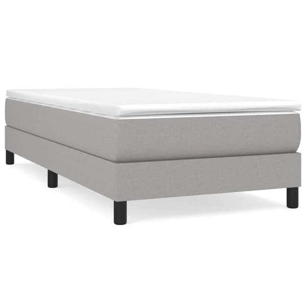 Boxspring-sängram ljusgrå 90x200 cm tyg