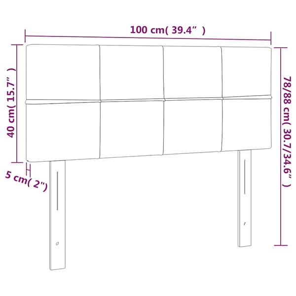 Sänggavel grön 100x5x78/88 cm sammet