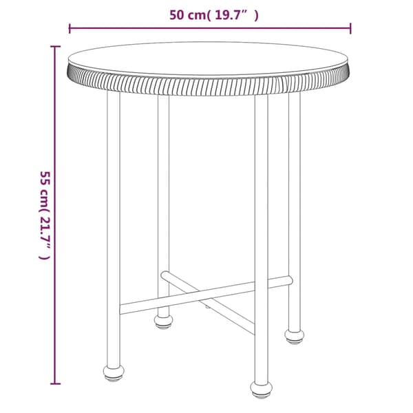 Matbord Ø50 cm härdat glas och stål