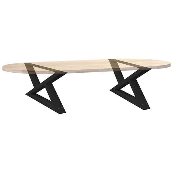 Soffbordsben 2 st svarta 70x(30-31,3) cm stål