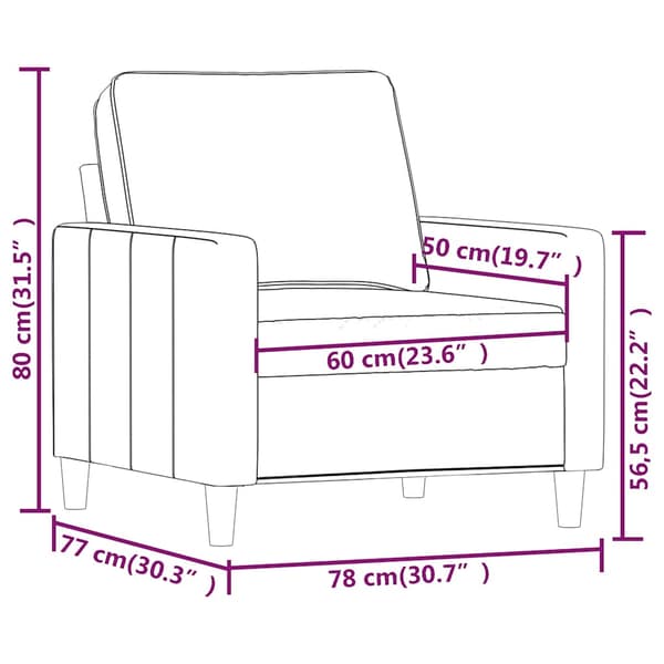 Fåtölj Blå 60 cm sammet