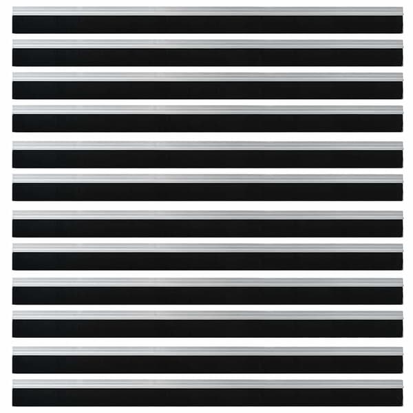 Självhäftande dörrborstlist 12 pcs Silver 100 cm