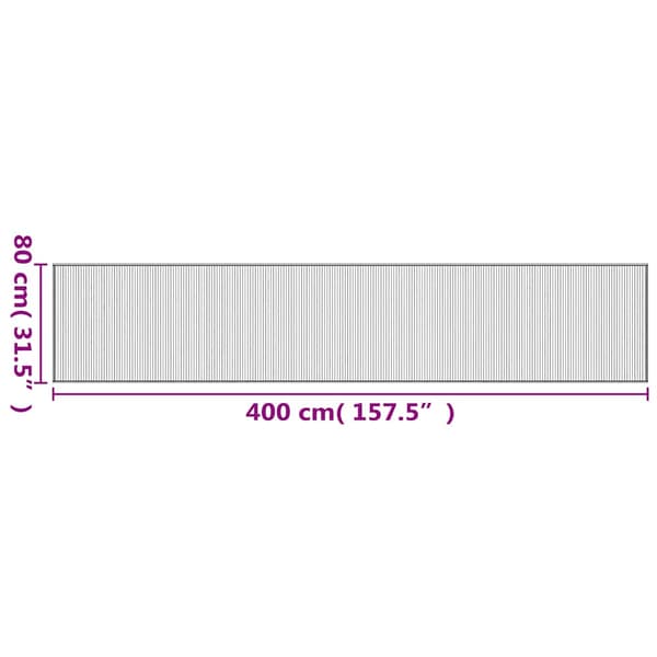 Matta rektangulär brun 80x400 cm bambu