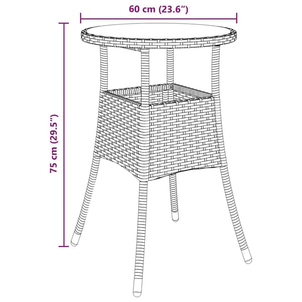 Trädgårdsmöbelset 3 pcs Brun konstrotting
