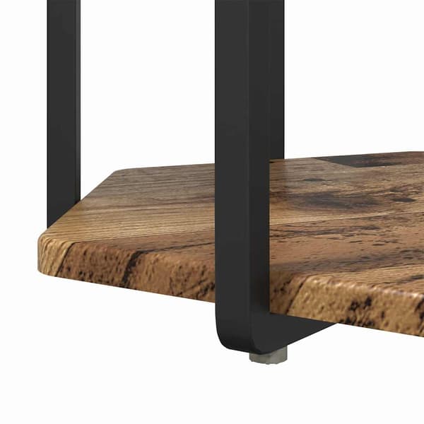 Sidobordsset med hylla 2 pcs Brun