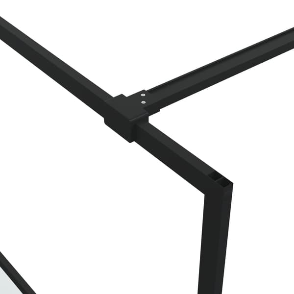 Duschvägg svart 80x195 cm halvfrostat ESG-glas