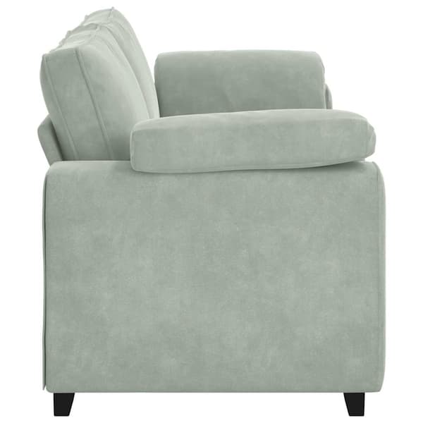 3-sitssoffa ljusgrå 220x77x82 cm sammet