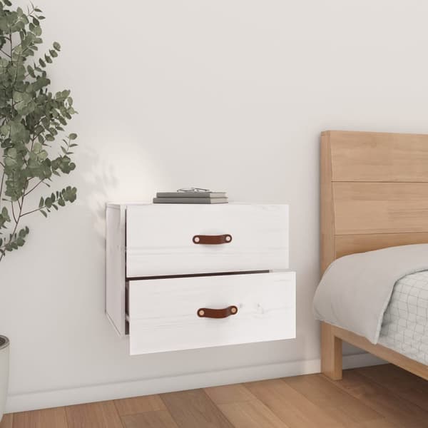 Väggmonterade sängbord vit 50x36x40 cm