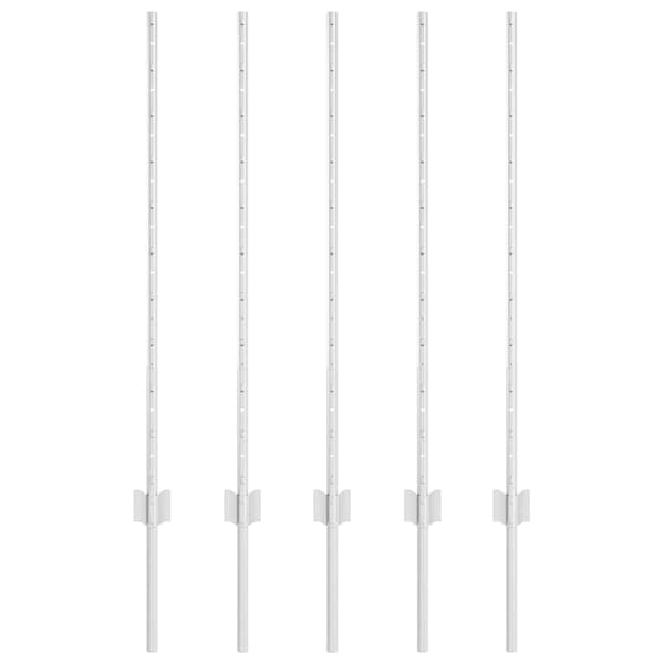 Stängselstolpe 5 pcs Silver 100 cm Stål
