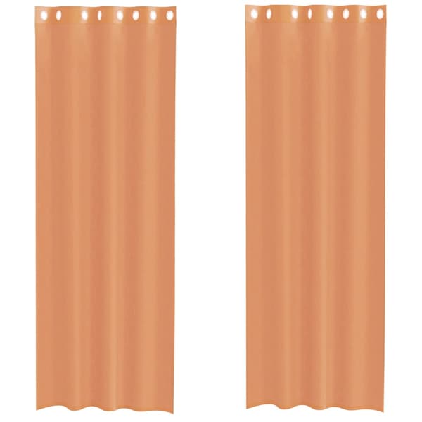 Voile gardiner med genomföringar 2 st terrakotta