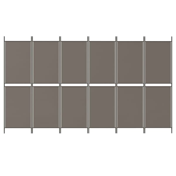 Rumsavdelare 6 paneler antracit 300x180 cm tyg