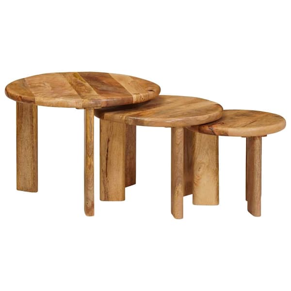 Nesting Kaffe Bord 3 pcs Brun Massivt mangoträ