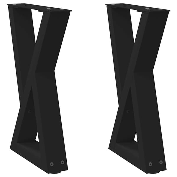 Soffbordsben 2 st svarta 28x(42-43,3) cm stål