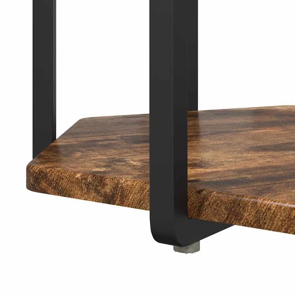 Sidobordsset med hylla 2 pcs Brun