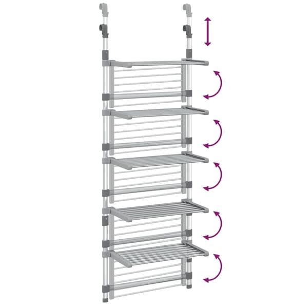 Torkställning vägg 5 nivåer aluminium