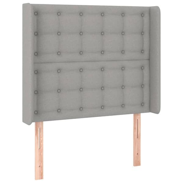 Ramsäng med madrass ljusgrå 90x200 cm tyg