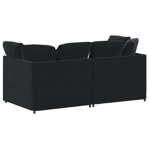 Modulsoffa med kuddar sammet svart