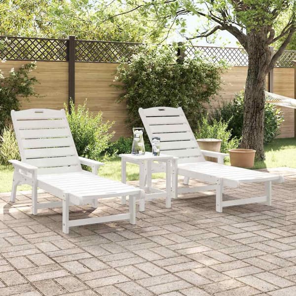 Solstol Reclining 2 pcs Vit 195,5 x 53 x 98,5 cm polyeten