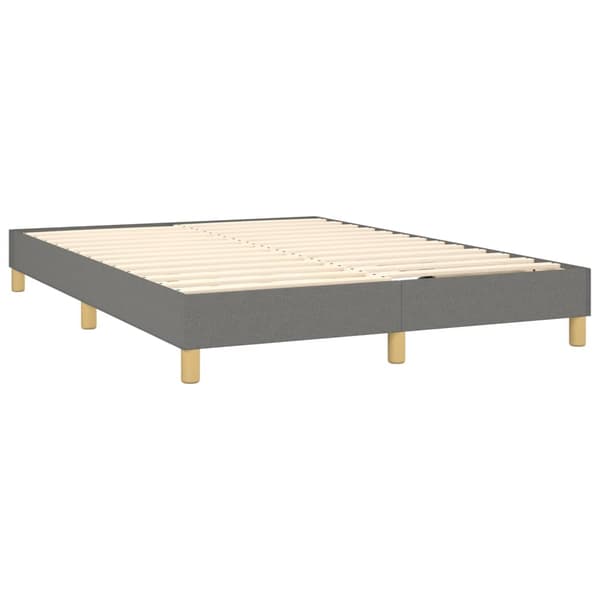 Ramsäng med madrass mörkgrå 140x190 cm tyg