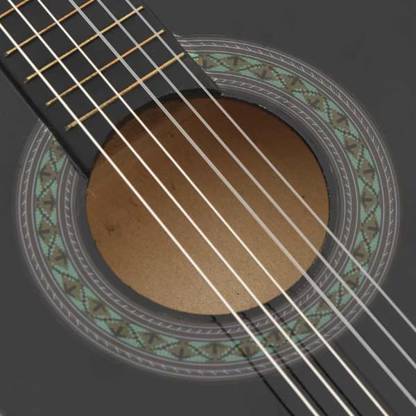 Klassisk gitarr för nybörjare 8 delar svart 1/2 34"