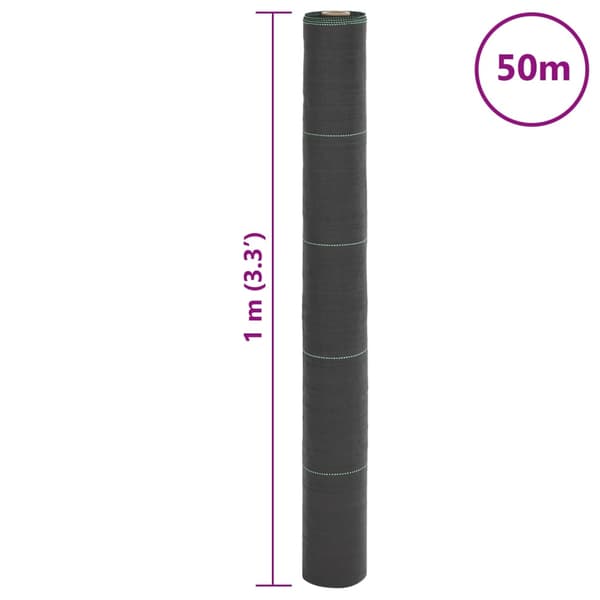 Ogräsmatta svart 1x50 m PP